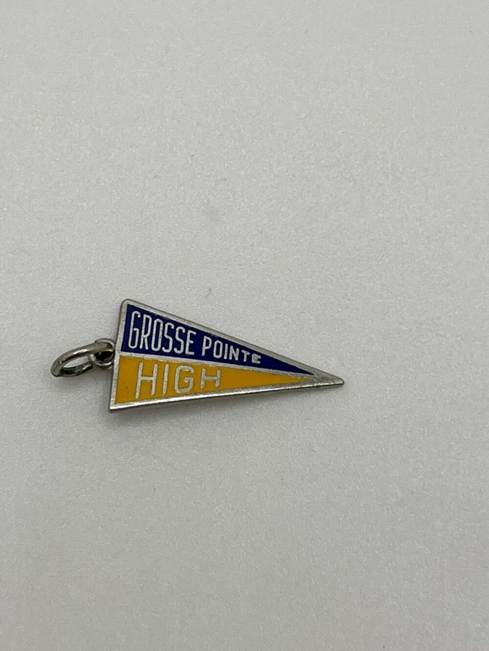 Vintage Grosse Pointe High School Michigan Sterling Silver Pennant Flag Charm
